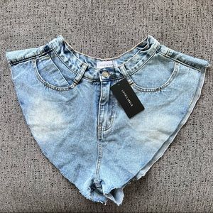 Denim flare shorts by Love|Labels size XS
